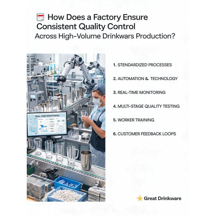 How does a factory ensure consistent quality control across high-volume production runs?