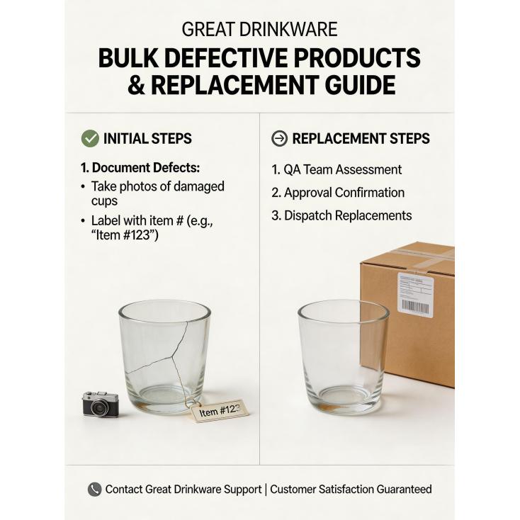 What is the process for handling defective products or arranging replacements in a bulk order?