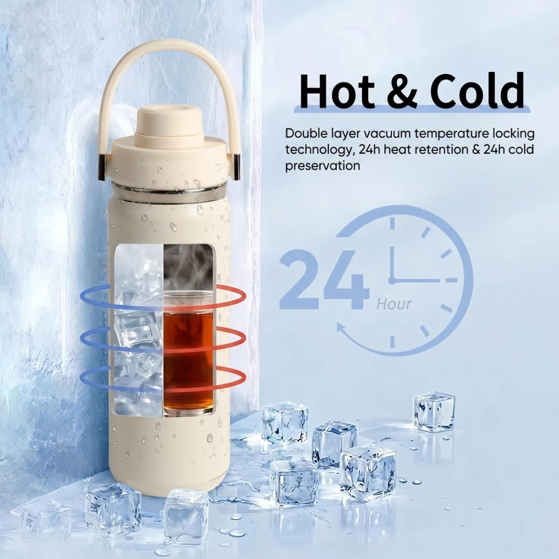 New Arrival Stainless Steel Water Bottle 350ml/750ml/960ml Insulated Thermos Flask with Leakproof Lid for Travel Outdoor Gym