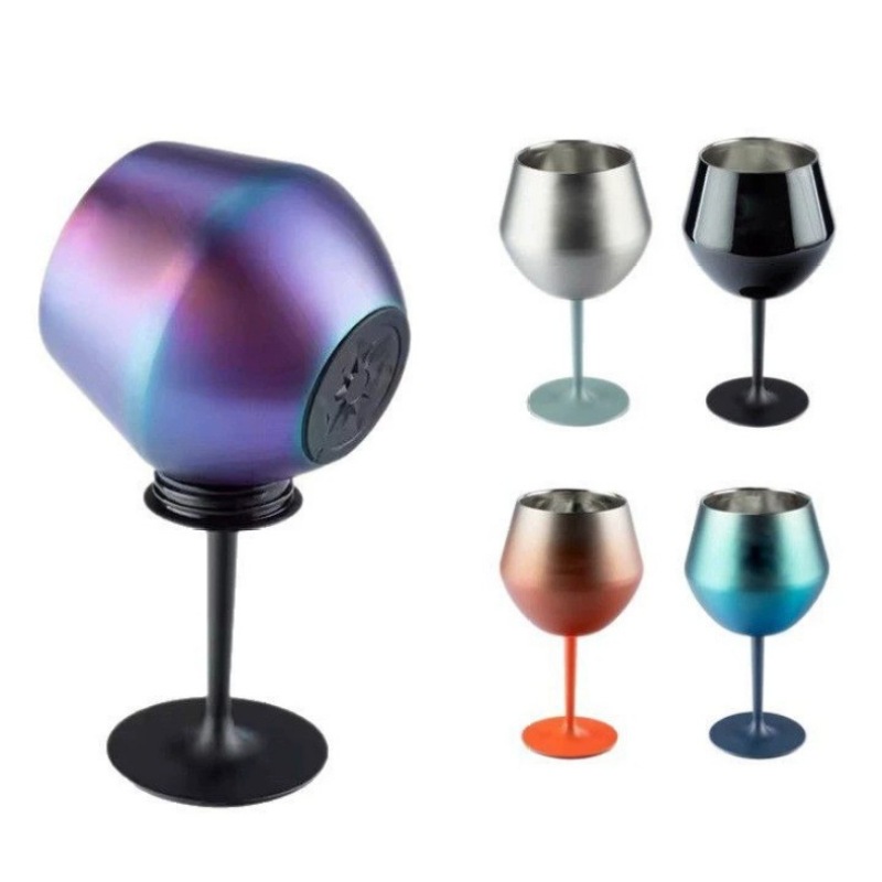 14oz Goblets Portable Red Wine Cup New 304 Stainless Steel Heat Preservation Removable Durable Metal Wine Cup