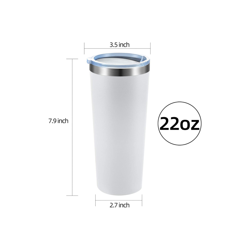 Wholesale Selling 22oz Double Wall 304 Stainless Steel Sublimation Skinny Tumbler With Lid