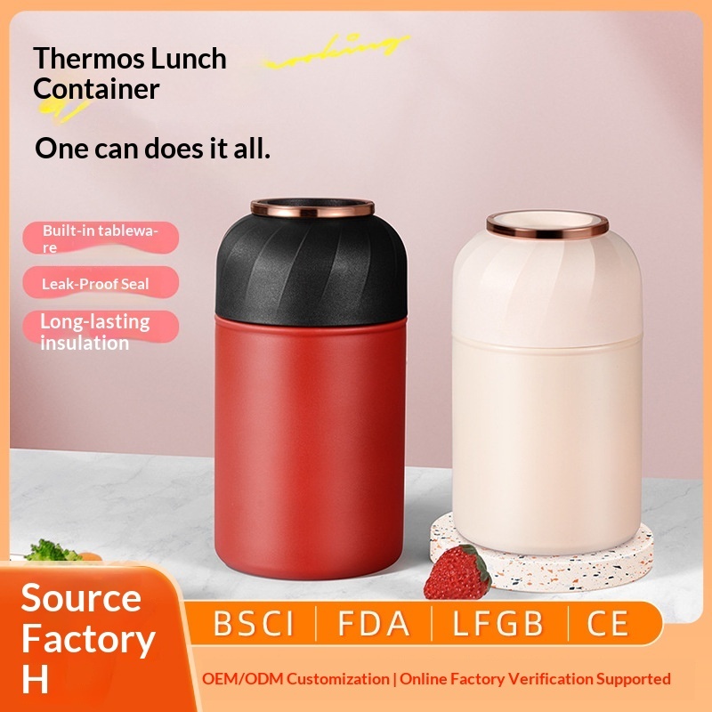 316 Stainless Steel Vacuum Thermos Stew Pot Leak-Proof Sealing Long-Term Insulation Portable Lunch Box for Men Women Work