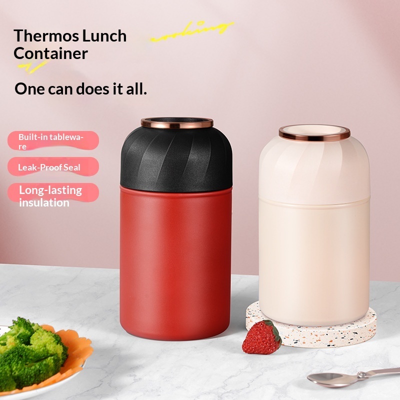 316 Stainless Steel Vacuum Thermos Stew Pot Leak-Proof Sealing Long-Term Insulation Portable Lunch Box for Men Women Work