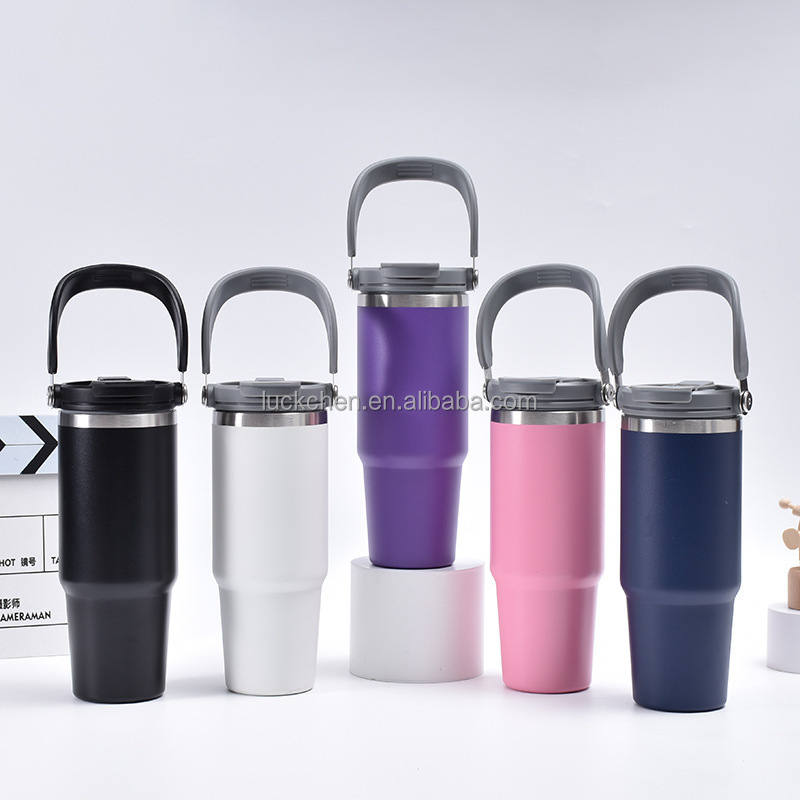 Ready for Ship Stainless Steel Stocked Tumbler Double Wall Vacuum Insulated Office Cup Slider Lid 12-24 Hours Thermal