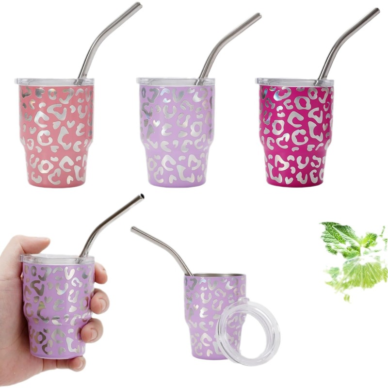 304 Stainless Steel Thermos Cup 3oz Mini Car Cup Straw for Tea Vacuum for Party Sublimation Household Small Cup