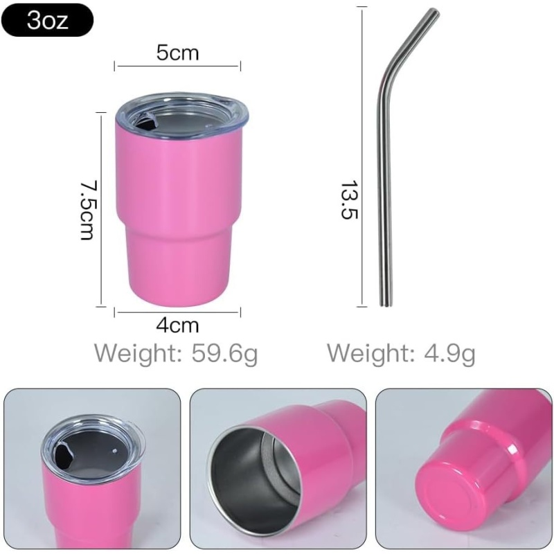 304 Stainless Steel Thermos Cup 3oz Mini Car Cup Straw for Tea Vacuum for Party Sublimation Household Small Cup