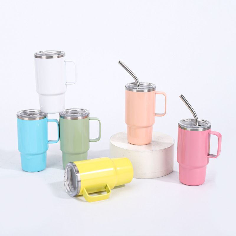 Factory Direct Supply 4oz Vacuum Insulated Stainless Steel Thermos Cup Handle Cute Design Light Foldable Portable for Car Use