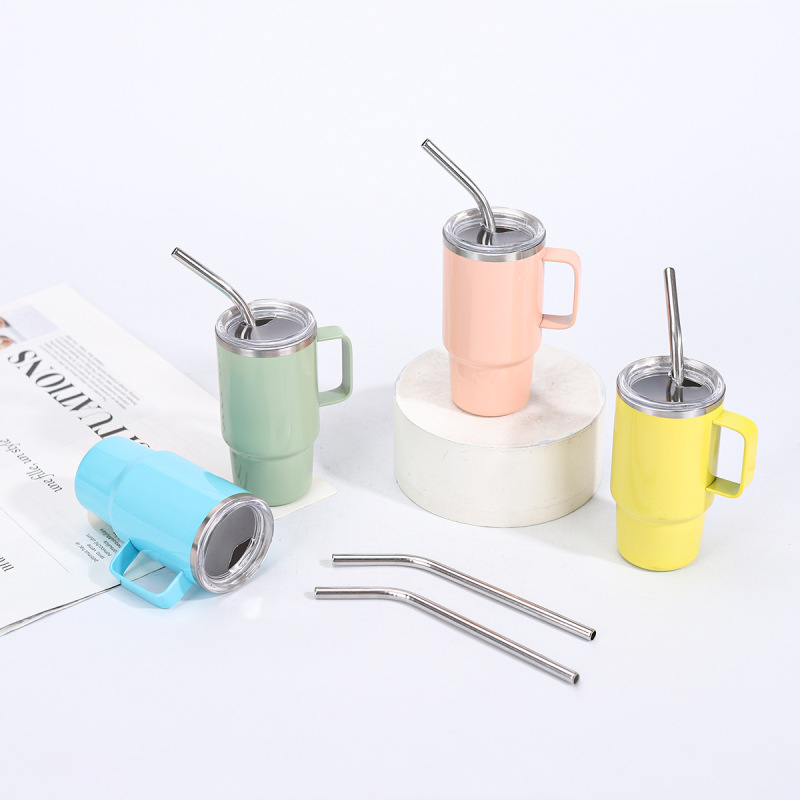 Factory Direct Supply 4oz Vacuum Insulated Stainless Steel Thermos Cup Handle Cute Design Light Foldable Portable for Car Use
