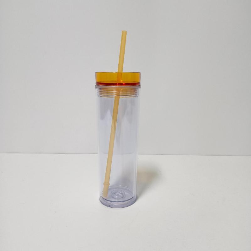Macron Color 16oz Large Capacity Double-Layer Plastic Direct Drinking Cup