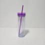 Macron Color 16oz Large Capacity Double-Layer Plastic Direct Drinking Cup