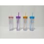 Macron Color 16oz Large Capacity Double-Layer Plastic Direct Drinking Cup