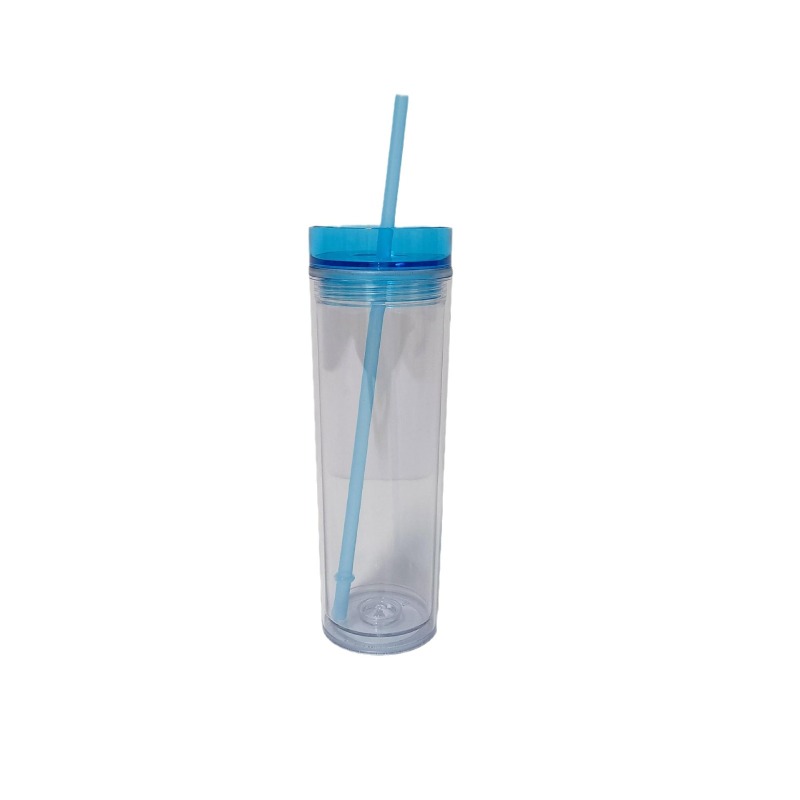 Macron Color 16oz Large Capacity Double-Layer Plastic Direct Drinking Cup