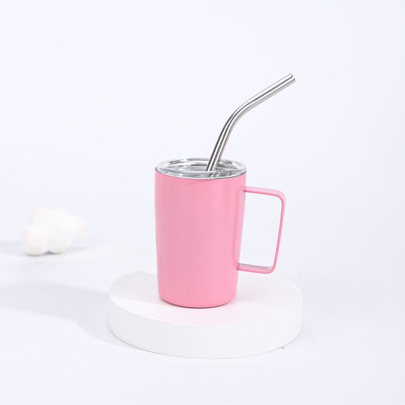 Cross-Border 3oz Mini Handle Thermos Straw Cup 304 Stainless Steel Outdoor Portable Coffee Cup Wholesale