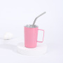 Cross-Border 3oz Mini Handle Thermos Straw Cup 304 Stainless Steel Outdoor Portable Coffee Cup Wholesale
