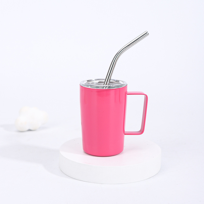 Cross-Border 3oz Mini Handle Thermos Straw Cup 304 Stainless Steel Outdoor Portable Coffee Cup Wholesale