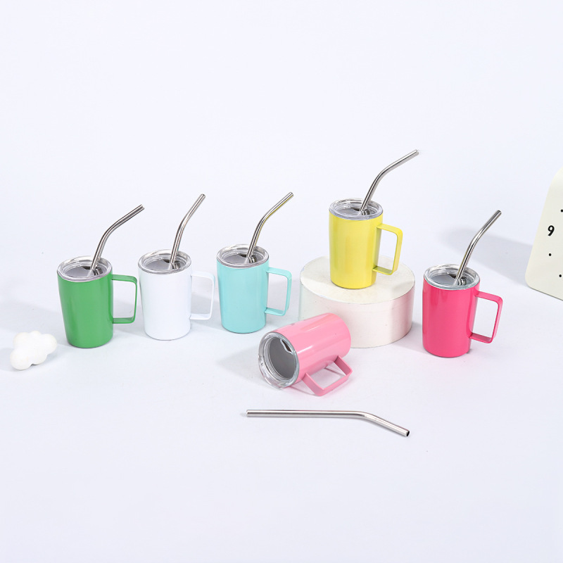 Cross-Border 3oz Mini Handle Thermos Straw Cup 304 Stainless Steel Outdoor Portable Coffee Cup Wholesale