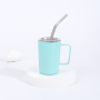 Cross-Border 3oz Mini Handle Thermos Straw Cup 304 Stainless Steel Outdoor Portable Coffee Cup Wholesale