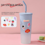 New Arrival 700ml Stainless Steel Cup Straw Tumbler Vacuum Metal Material Cup With Lid and Straw