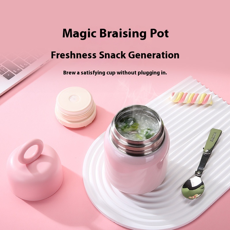 New Modern 316 Stainless Steel Portable Cartoon Braised Beaker Office Workers Bird's Nest Tremella Insulation Rice Barrel