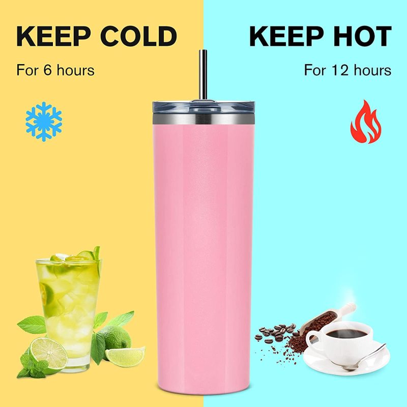 Promotion Double Wall Vacuum Insulated Mug Vacuum Tumbler with Straw Stainless Steel Mugs Coffee Mug with Lid American Style
