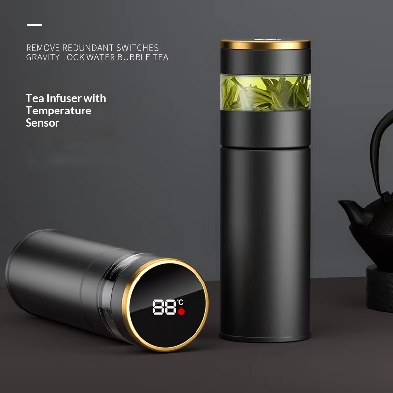 Double-layer Vacuum Insulated Stainless Steel Thermos Cup Intelligent Temperature Display Tea Water Separation Business Gift
