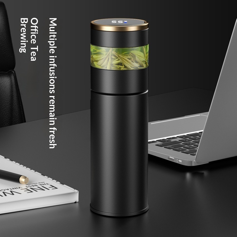 Double-layer Vacuum Insulated Stainless Steel Thermos Cup Intelligent Temperature Display Tea Water Separation Business Gift