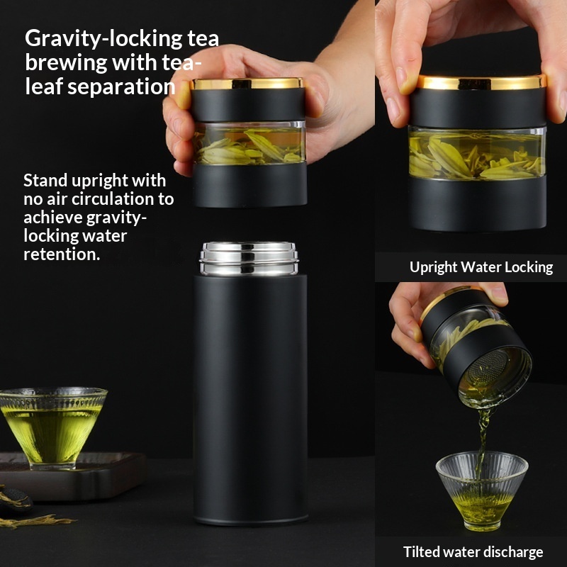 Double-layer Vacuum Insulated Stainless Steel Thermos Cup Intelligent Temperature Display Tea Water Separation Business Gift
