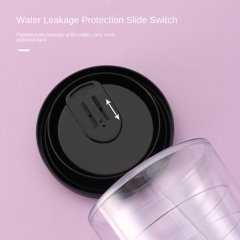 Transparent Plastic Straw Cup with Double Layer Thread Liner for Coffee and Outdoor Tours Boiling Water Safe