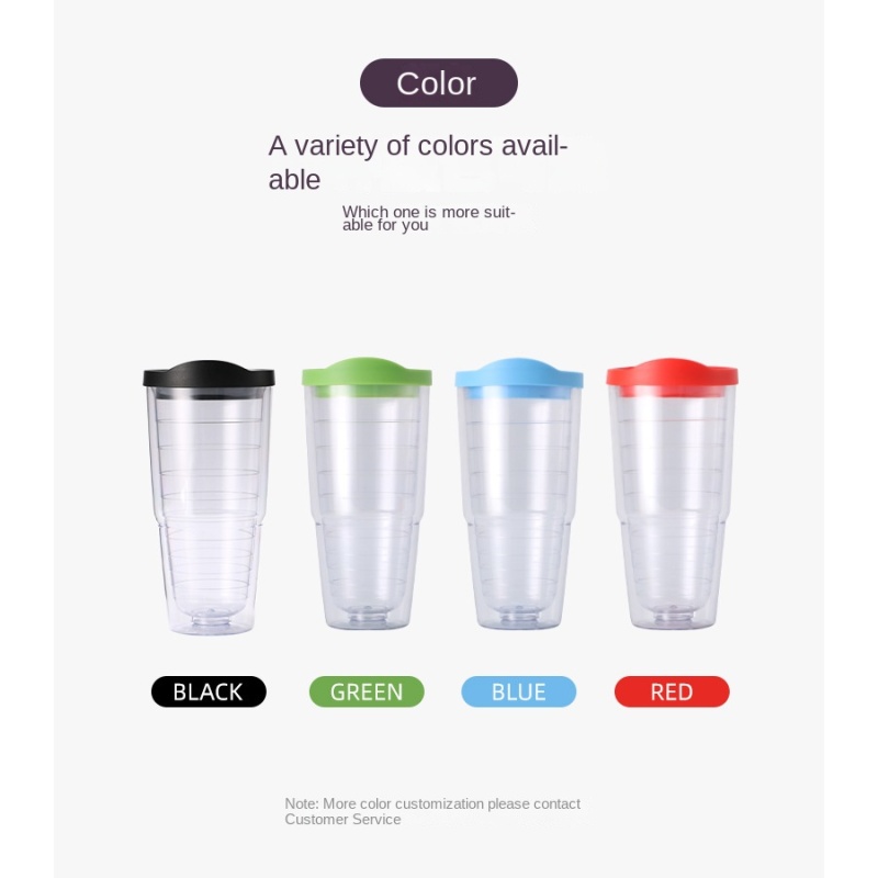 Transparent Plastic Straw Cup with Double Layer Thread Liner for Coffee and Outdoor Tours Boiling Water Safe