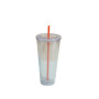 P1000 Modern Simple Frosted Plastic Straw Cup Portable Straight Body Drinking Cup Straw for Outdoor Activities Hiking Applicable