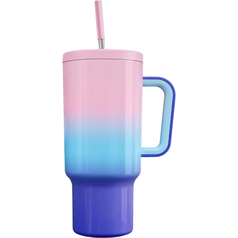LUCKCHEN Custom 30oz 40oz Stainless Steel Tumbler Double Vacuum Insulated Outdoor Mug for Straw Lid Handle for Tea Travel Mug