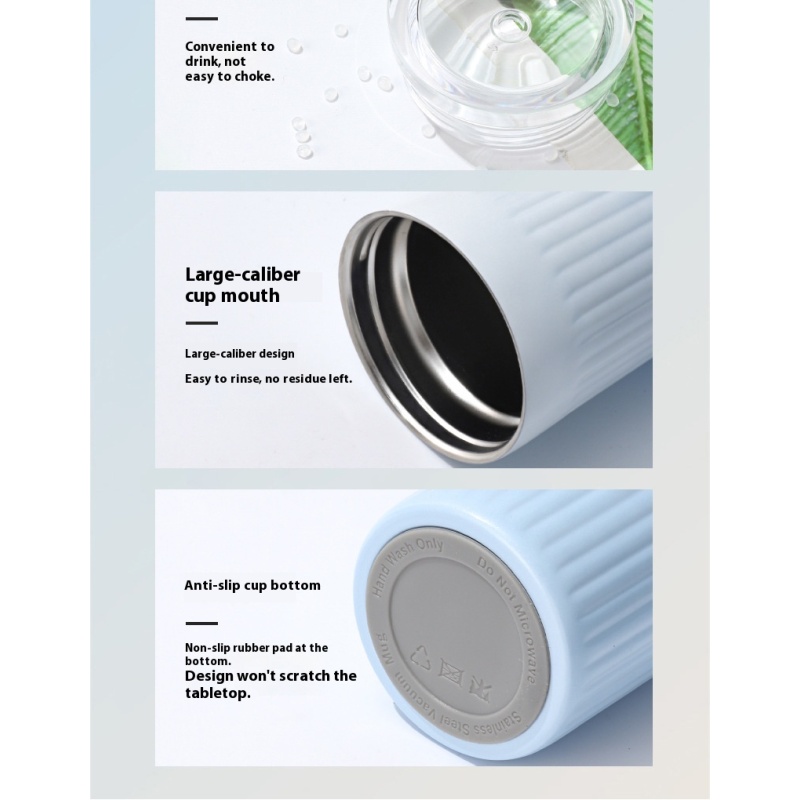 Portable Thermos Cup for Women High Color Value Double Wall Vacuum Large Capacity 304 Stainless Steel Car Office Use Coffee