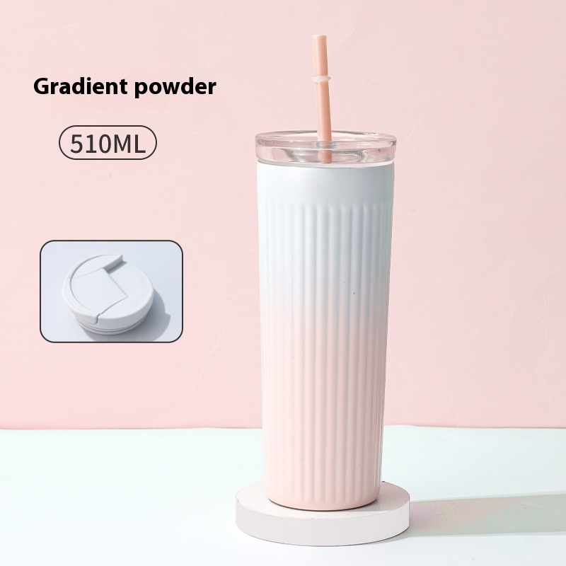Portable Thermos Cup for Women High Color Value Double Wall Vacuum Large Capacity 304 Stainless Steel Car Office Use Coffee