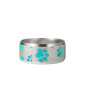 Stainless Steel Round Dog Feeding Bowl with Buckle and Diamond Design-Cross-Border Wholesale