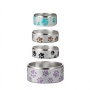 Stainless Steel Round Dog Feeding Bowl with Buckle and Diamond Design-Cross-Border Wholesale