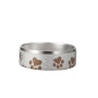 Stainless Steel Round Dog Feeding Bowl with Buckle and Diamond Design-Cross-Border Wholesale