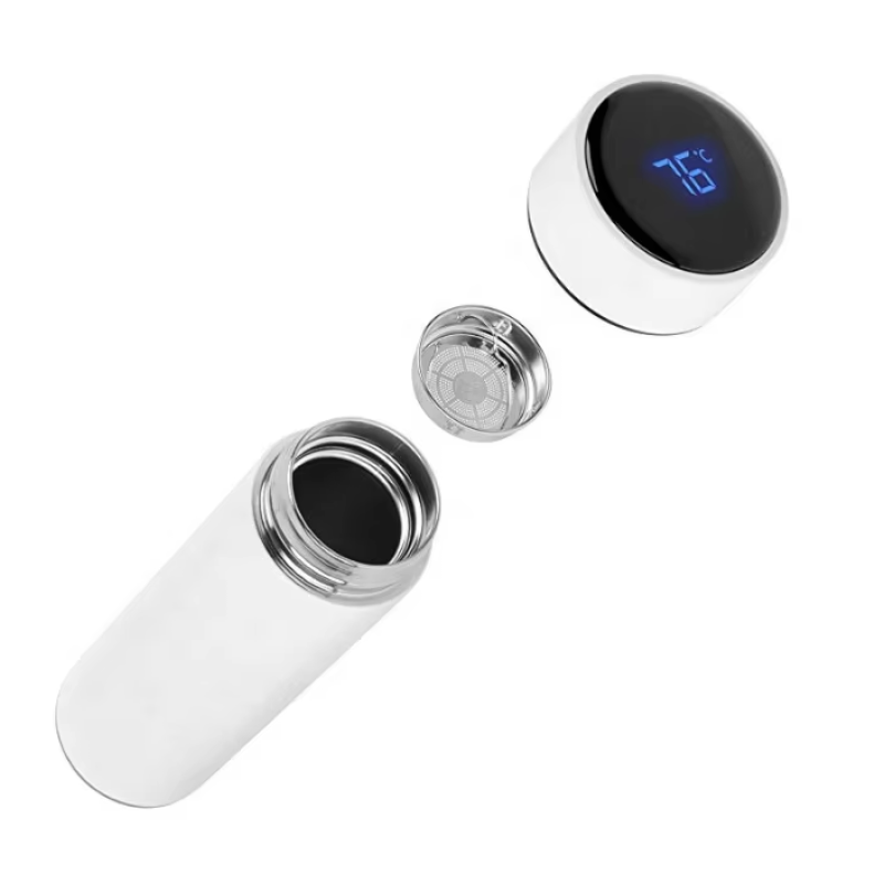 Stainless Steel Insulated Bottle With Temperature Display Lid Double Wall Water Bottle Vacuum Flask Thermal