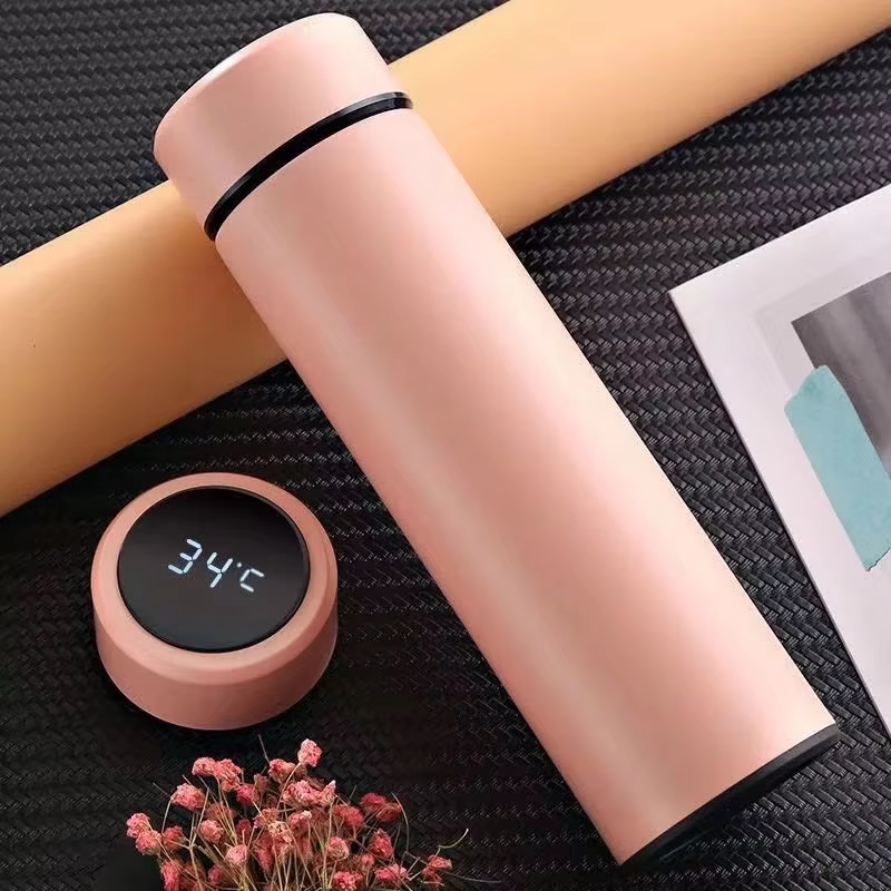 Stainless Steel Insulated Bottle With Temperature Display Lid Double Wall Water Bottle Vacuum Flask Thermal