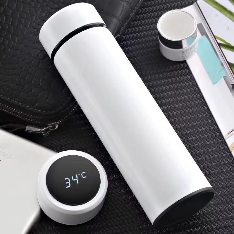 Stainless Steel Insulated Bottle With Temperature Display Lid Double Wall Water Bottle Vacuum Flask Thermal