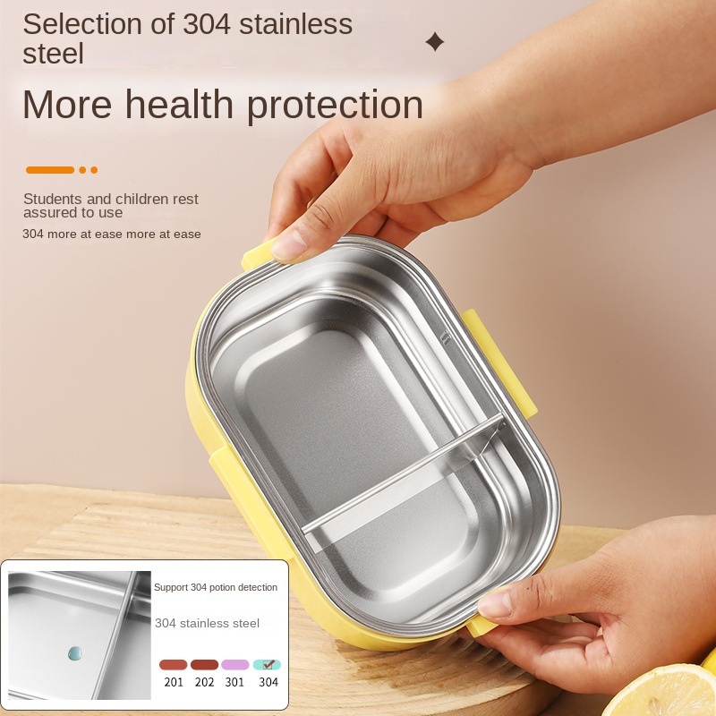Stainless Steel Eco-friendly Portable Student Lunch Box Steamable Compartment Customized Design Modern Preservation Heatable