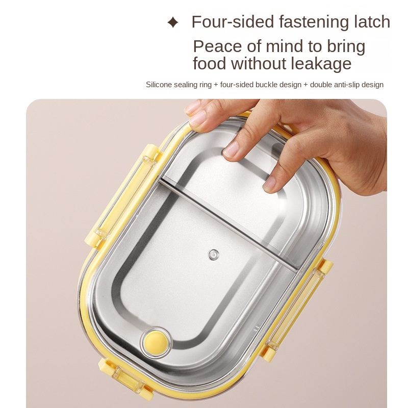 Stainless Steel Eco-friendly Portable Student Lunch Box Steamable Compartment Customized Design Modern Preservation Heatable