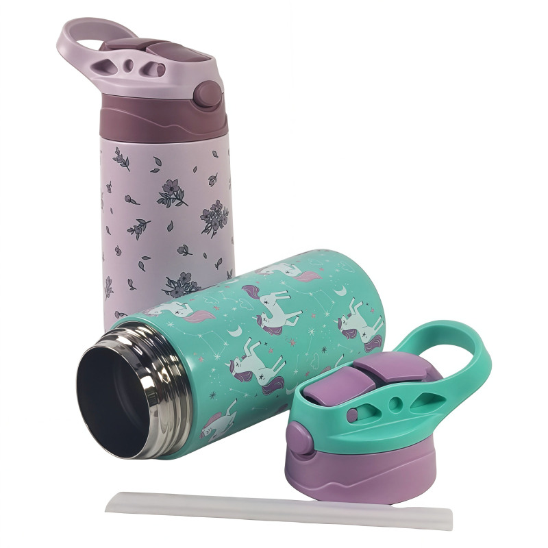 Unicorn Lovely 360ml/12oz Double Wall Stainless Steel Kids Water Flask Portable Vacuum Insulated School Thermos Bottle