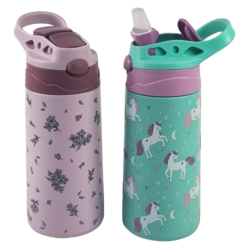 Unicorn Lovely 360ml/12oz Double Wall Stainless Steel Kids Water Flask Portable Vacuum Insulated School Thermos Bottle