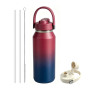 Wide Mouth BPA Free Double Wall Stainless Steel Custom Logo Vacuum Flask  Water Bottle with Straw Lids and Handle