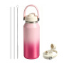 Wide Mouth BPA Free Double Wall Stainless Steel Custom Logo Vacuum Flask  Water Bottle with Straw Lids and Handle