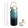 Wide Mouth BPA Free Double Wall Stainless Steel Custom Logo Vacuum Flask  Water Bottle with Straw Lids and Handle