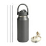 Wide Mouth BPA Free Double Wall Stainless Steel Custom Logo Vacuum Flask  Water Bottle with Straw Lids and Handle
