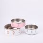 Modern Double Layer Stainless Steel Dog/Cat Bowl Non-Slip & Anti-Tipping Printed Pattern for Drinkware Perfect Business Gift