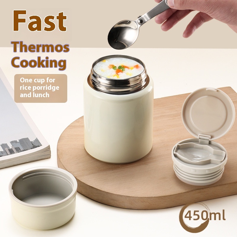 Stainless Steel Braised Pot Portable Work Thermos Cup Super Long Insulated Lunch Box for Porridge Stuff Insulated Beaker