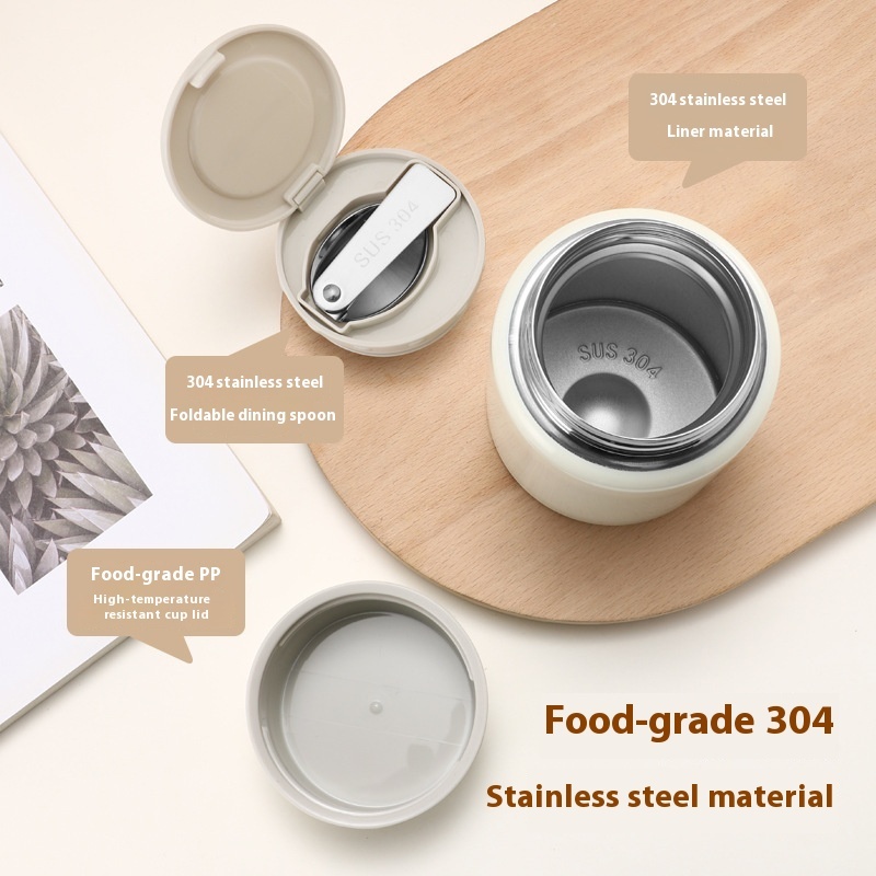 Stainless Steel Braised Pot Portable Work Thermos Cup Super Long Insulated Lunch Box for Porridge Stuff Insulated Beaker